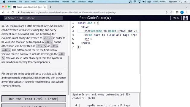 freeCodeCamp - Front End Development Libraries - React - Solutions - Part 1