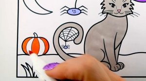 How to Draw a Halloween Cat for Kids ????? Halloween Cat Drawing and Coloring Pages for Kids