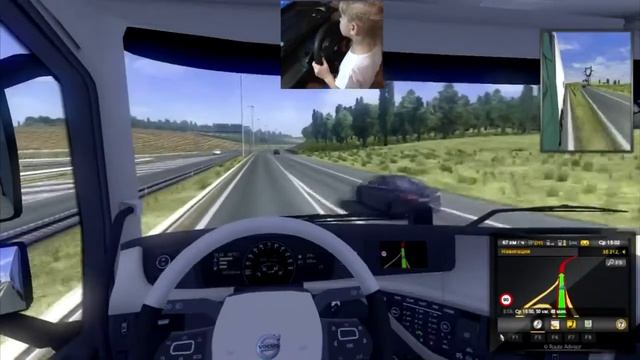 Юная летсплейщица. Вика (6лет) за рулем ETS2