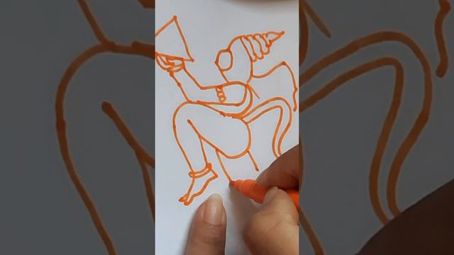 How to draw Hanumanji carring Sanjeevni Booti#Cre8iveSaga#Hanumanjidrawing