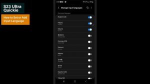 How to Set or Add Input Language in S23 Ultra - S23 Ultra Quickie