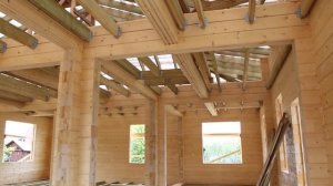 Монтаж стенового комплекта дома из клееного бруса - компания "АПС ДСК"