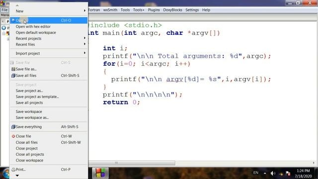 Command Line Arguments in C Language using Code Blocks (Hindi)