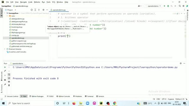Python Operators: Introduction to Arithmetic operator | Learn Python in Hindi