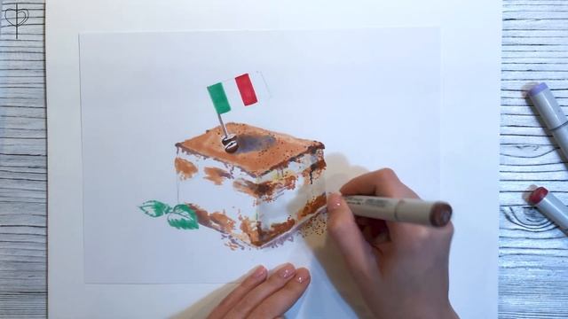 Урок №13. Как научиться рисовать красивый десерт спиртовыми маркерами