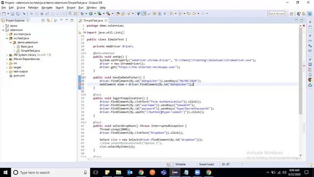 Selenium WebDriver Tutorial | How to handle Alert, Checkbox, Datepicker using Selenium WebDriver
