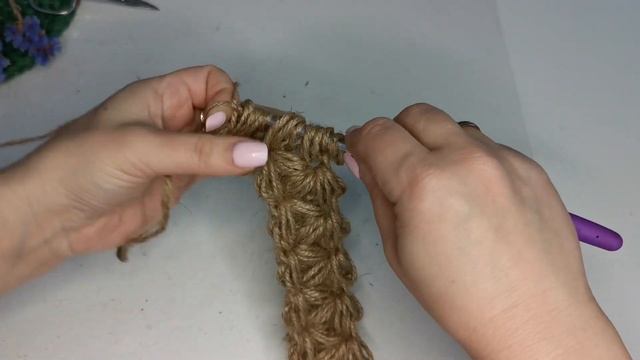 Прямоугольная салфетка из джута крючком.Экостиль. смотреть онлайн