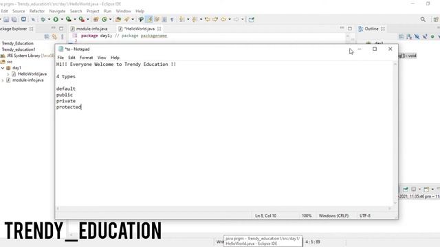 Hello world program in Java |Java first program