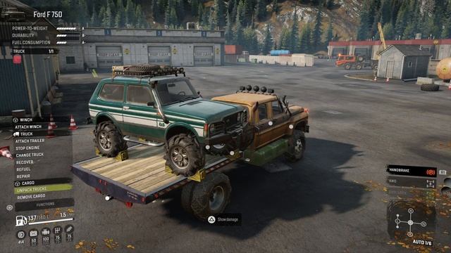 SnowRunner - Packing the Don 71 on the Ford F750 1 Slot Flatbed