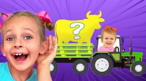 Какое животное везет трактор? Майя и Маша | Детские песни