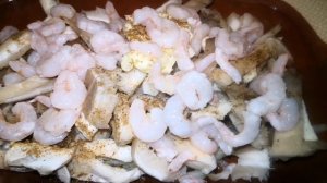 Запечённые креветки с грибами Креветки под сыром.Блюдо на Новый год.Шампиньоны с креветками. Karide