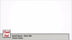 Dead Space Cheat Codes | Xbox 360