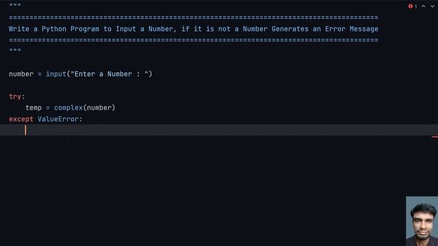 Write a Python Program to Input a Number, if it is not a Number Generates an Error Message