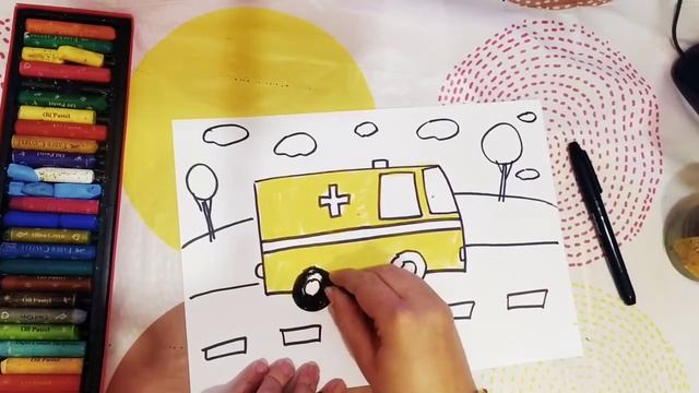? Рисуем машину СКОРОЙ ПОМОЩИ. Видео-урок для малышей ? смотреть онлайн