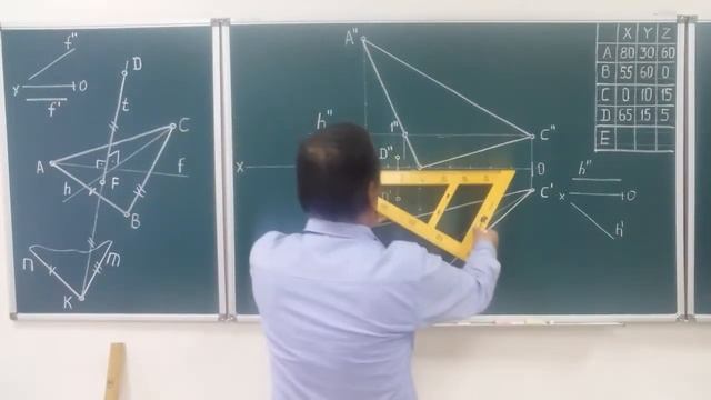 Через точку К, сим-ную точке D относительно пл-ти α(АВС), построить плоскость, парал. плоскости α.