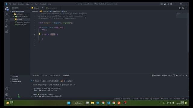 Connecting Database Using Mongoose Module