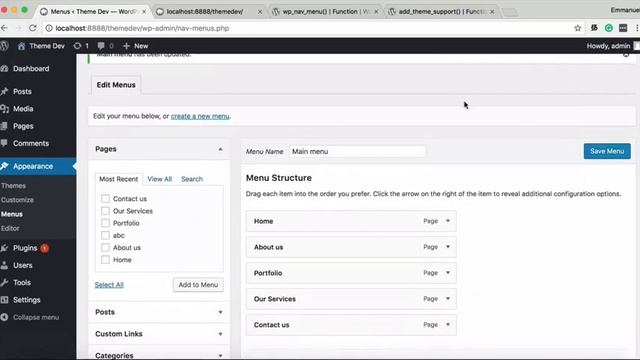 Wordpress Theme Development Tamil Tutorial - 07 Working with WordPress Menu