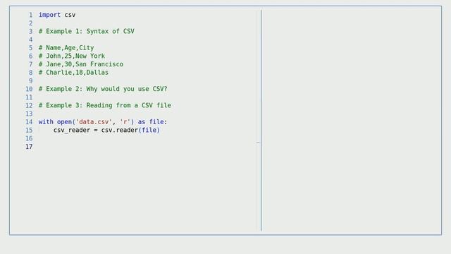 Python - CSV: Save and load to a file