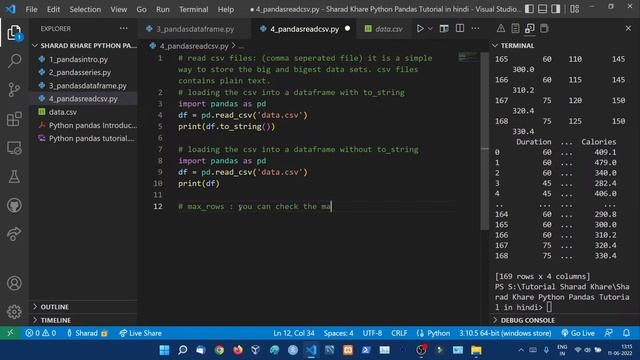 Python Pandas Read CSV | pd.read_csv() to_string() | Python Pandas Tutorial in Hindi (With Notes) #