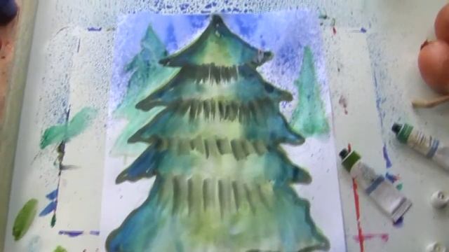 Рисование елки новый год смотреть онлайн