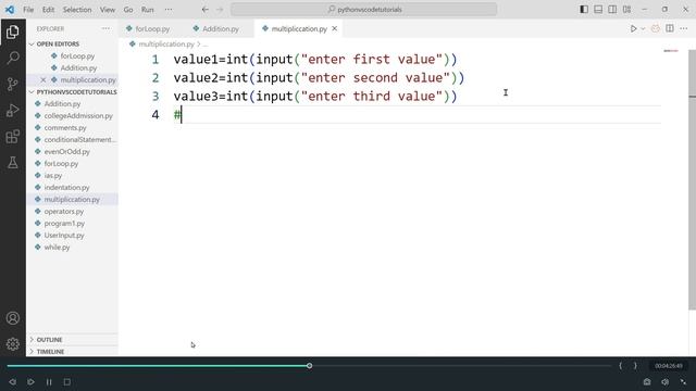 Multiplication program | in python | in telugu | detailed explanation | taking user | runtime input