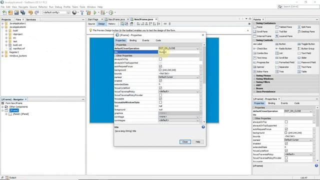 Java Tutorial -How To set Title Name in JFrame смотреть онлайн