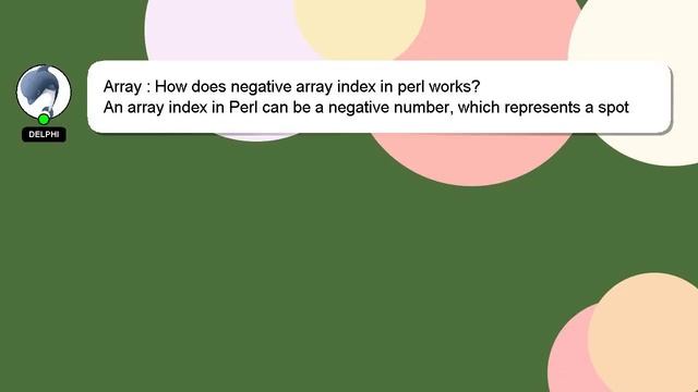 Array : How does negative array index in perl works? смотреть онлайн