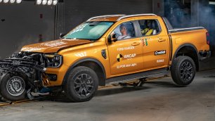 Ford Ranger 2023 года — краш-тест  Безопасный грузовик среднего размера