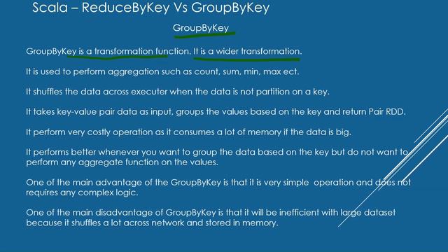 Scala Tutorial 73 | Difference Between ReduceByKey And GroupByKey  In Scala | Spark Tutorial