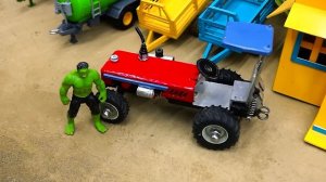 Diy tractor making concrete road construction technology | Diy concrete mixer mini | @Sunfarming