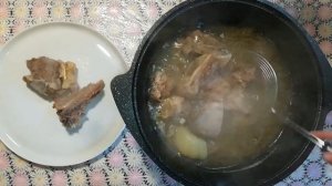 Суп из косточек говядины//beef bone soup...