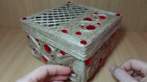 Джутовая филигрань Шкатулка из джута / Идея для подарка @evadusheva.