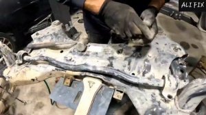 замена втулки стабилизатора - рычаги - тяги стабилизатора .. kia sorento 2016-2020 .  подрамник