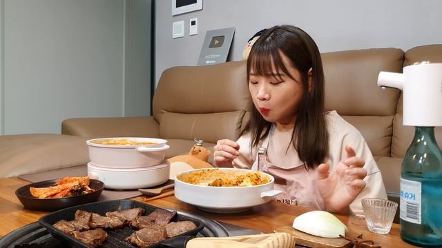 ?삼순이정식+삽에꾸운 La갈비?5종나물비빔밥,해물순두부찌개,한식,집밥 혼술 KOREAN HOME MEAL MUKBANG ASMR EATINGSHOW REALSOUND 요리 먹방