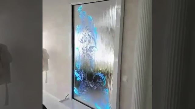 Водопад по зеркалу с пескоструйным рисунком и подсветкой! смотреть онлайн