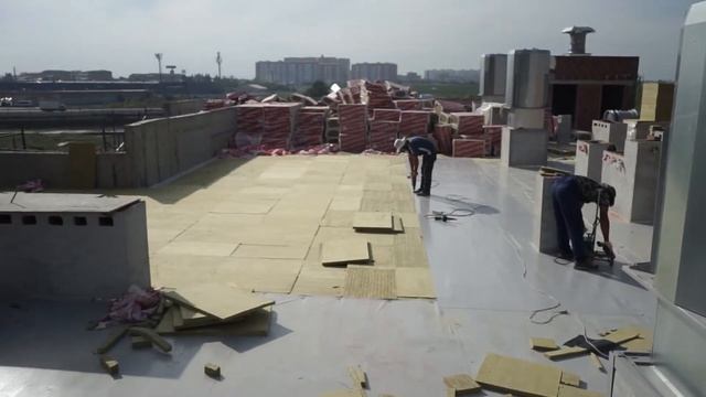 Устройство плоской кровли Детского сада с помощью кровельной ПВХ мембраны  |  www.araks.ru