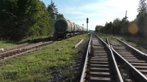 Обгон на станции Торошино. «БТС» пропускает Ласточку. Однопутная железная дорога