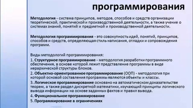 Методологии программирования. Классификация методологий программирования