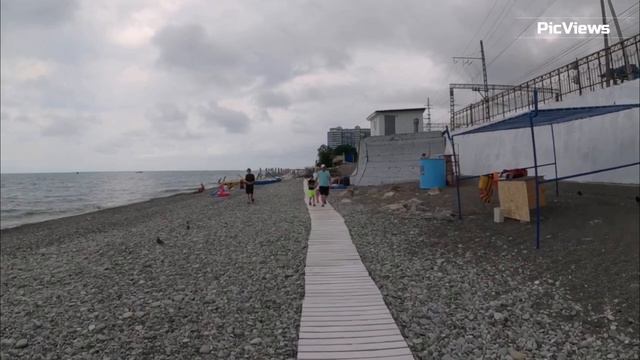 Сочи Лазаревское сегодня 11 июня 2024. Калипсо. Пляж Морская Звезда. Обстановка на пляже море погода