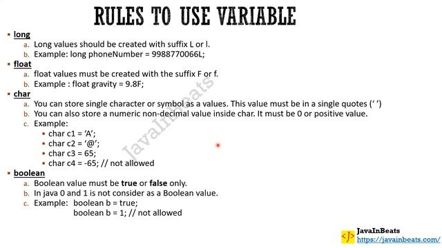 Core Java - Data Type & Variable