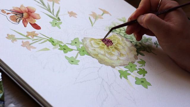 Painting A Dahlia In Watercolor | Impatient Gardener Collaboration смотреть онлайн
