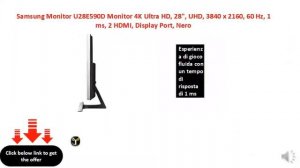 Samsung Monitor U28E590D Monitor 4K Ultra HD, 28, UHD, 3840 x 2160, 60 Hz