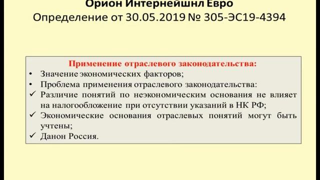 Значение отраслевого законодательства при учете расходов. Дело Орион Интернейшнл Евро / profit tax