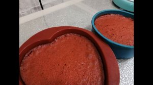 Красный бархат с кремчизом/red velvet/торт в форме сердца/шифоновый бисквит