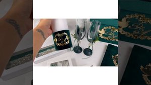 Свадебный комплект в изумрудном цвете