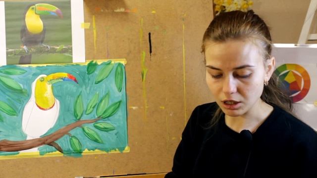 ПТИЦА ТУКАН / КАК НАРИСОВАТЬ ТУКАНА? ? Урок рисования красками смотреть онлайн