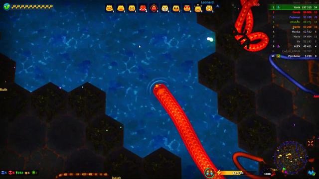 NOOB Player Reach 500 Lvl! IQ - 0 vs IQ - 1000 in LittleBigSnake.io👿 смотреть онлайн