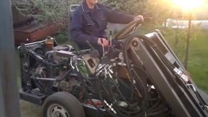 Самодельный функциональный трактор-погрузчик. (первый выезд)