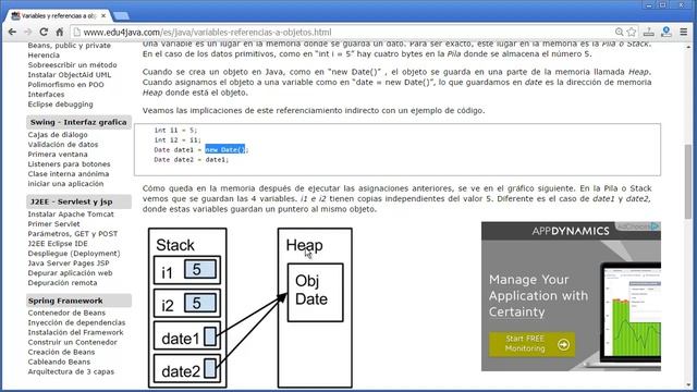 Variables y referencias a objetos en Java смотреть онлайн