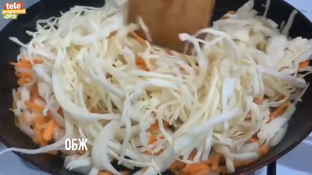 Вкусная гречка с капустой